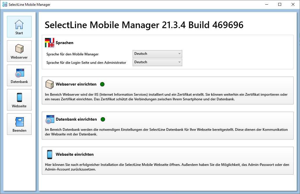 Selectline mobile Manager